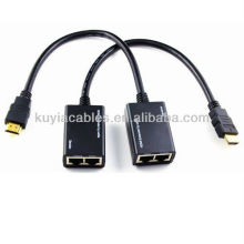 HDMI extender cable HDMI Extender over Cat5e/6 Cable HDMI Extender with pigtail, Tx+Rx/unit, up to 30m1080p